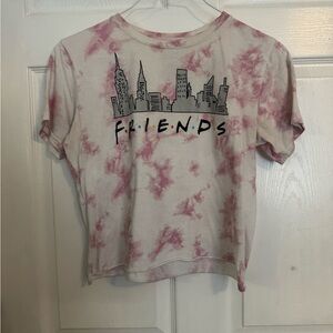 Friends Women's Pink Tie-Dye Short Sleeve Tee Size Large